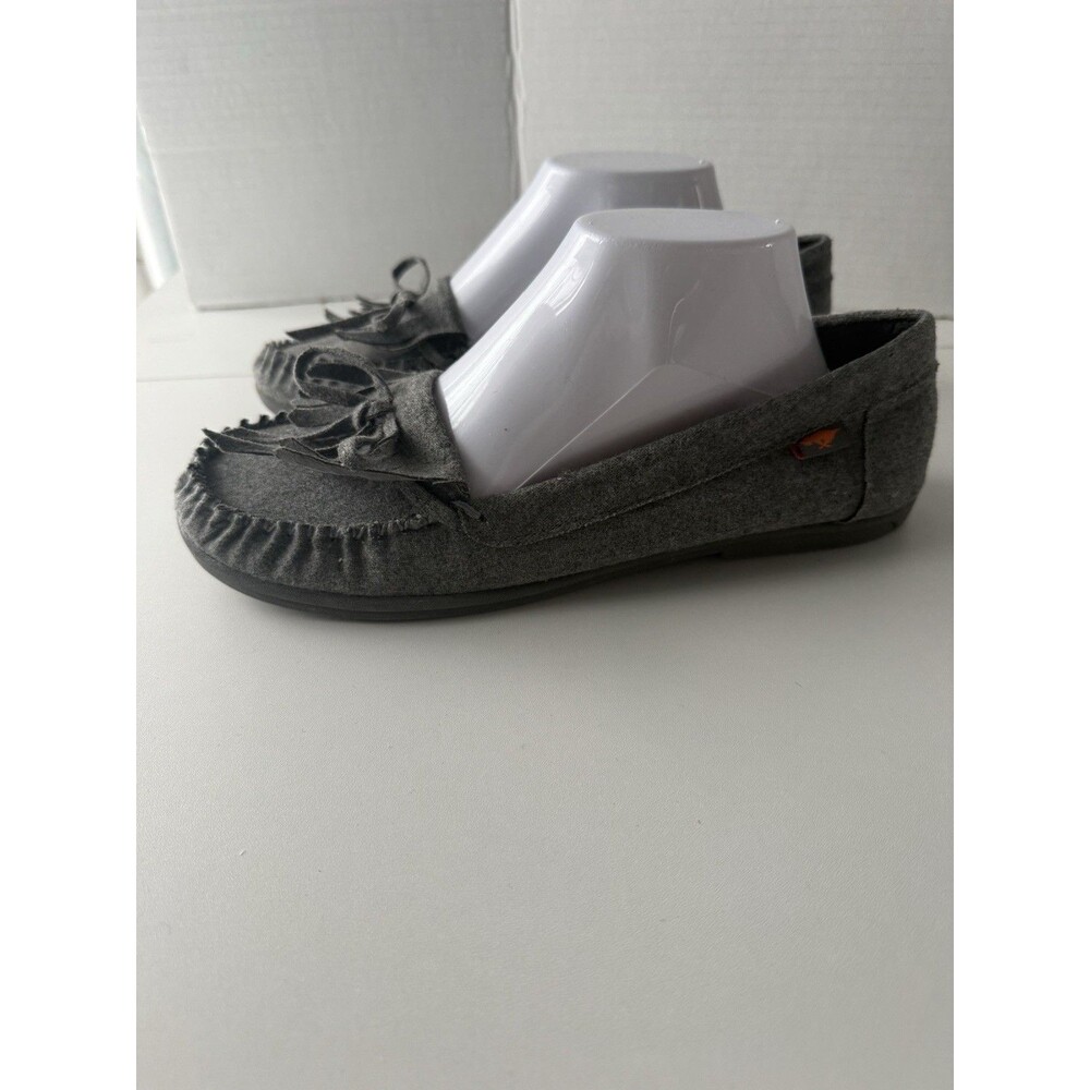 Rocket Dog Grey Cotton Sherpa Insole Moccasin Loafers Slip Ons Women's Size 11